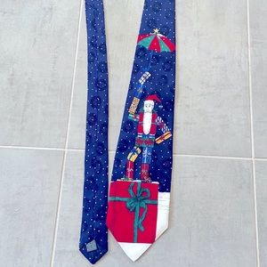 Santa present Italian Silk Tie. Ho ho ho